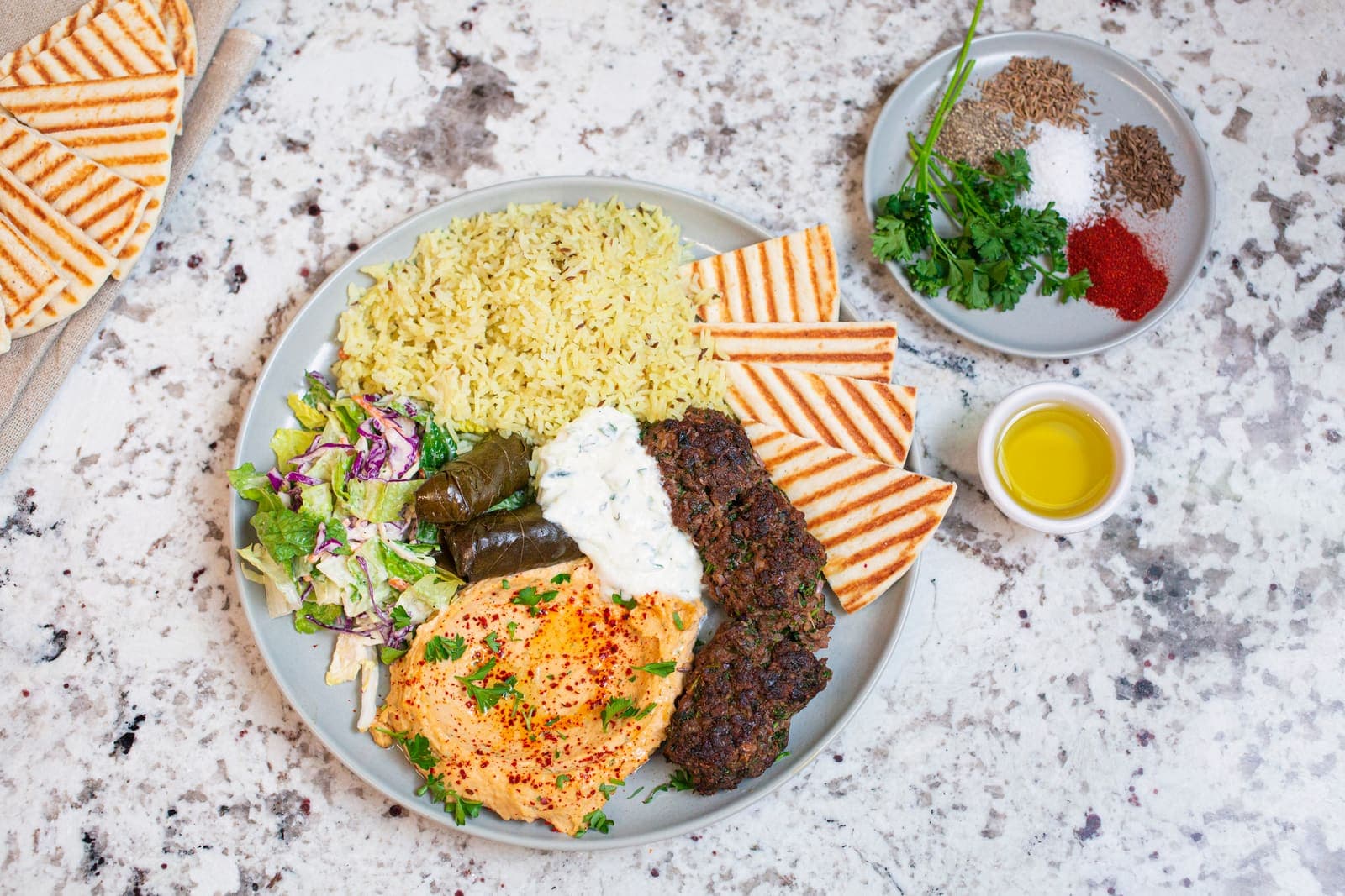 Beef kebab platter — Delmas dinner menu