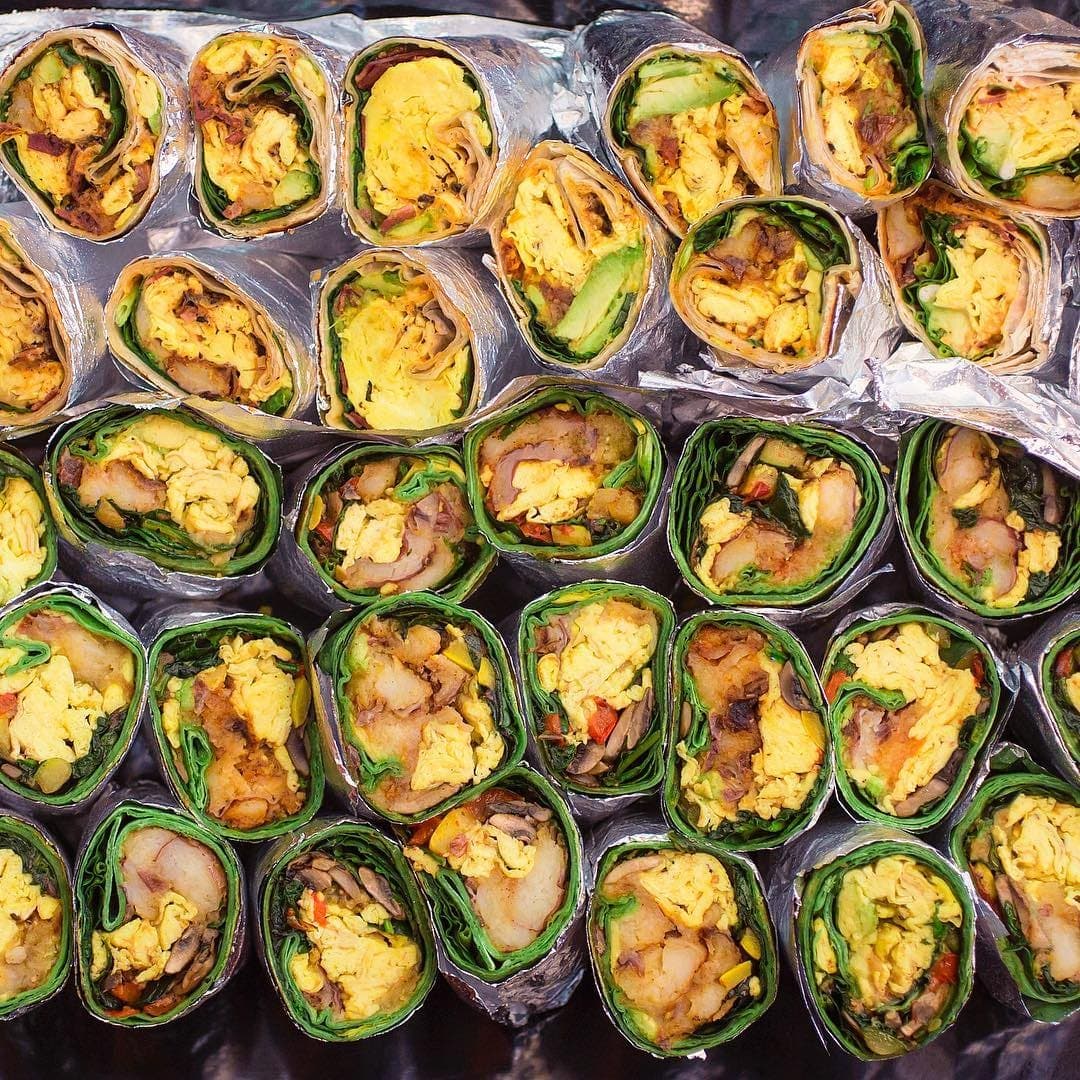 Catering burrito assortment at iJava Cafe, San Jose