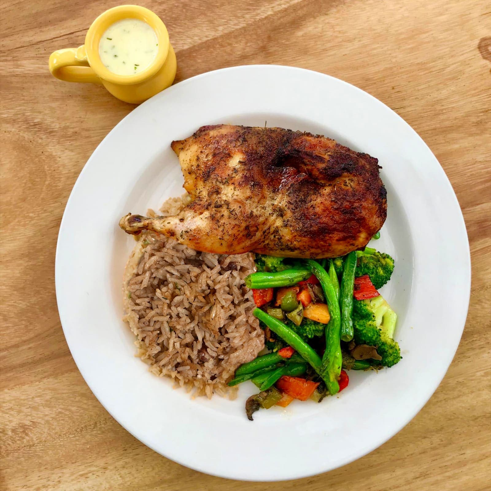 Halal chicken with rice at iJava